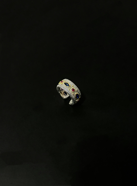 afaaa原创25SS 宫廷风宝石款开口珐琅戒指小众轻奢高级感中古指环