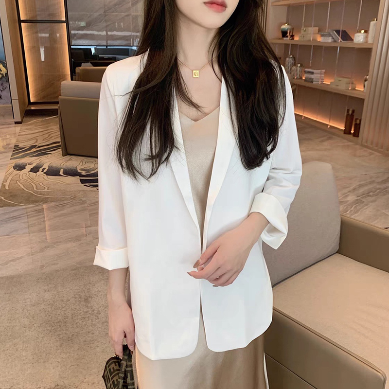 潮牌雪纺西装外套女2023夏季韩版休闲防晒上衣薄款开衫气质小西服