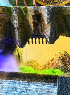 轻奢风格假山流水摆件循环水客厅装饰水幕墙水景财运风水轮乔迁开