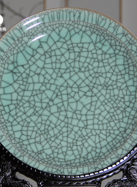 龙泉宋元青瓷哥窑挂盘装饰玄关