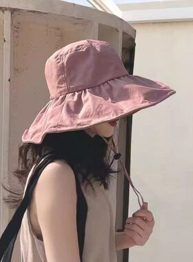 uv帽户外骑车大帽檐渔夫帽