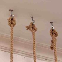 Clothing Store Rings Hanger Hanger rack Long hook upper wall Hanging Hemp Rope Retro Rings Clothing Rack