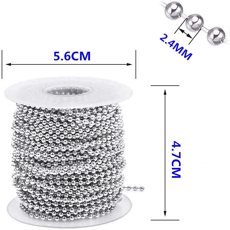 圆珠链线轴304不锈钢球珠链串珠项链diy金属卷装波珠链子吊牌挂绳,淘宝优惠券,粉丝福利购,淘宝优惠卷