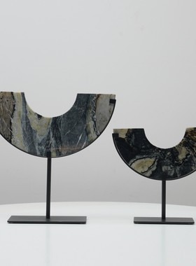 现代轻奢大理石纹抽象装饰摆件