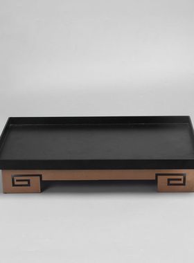 新中式风铁艺托盘长方形软装饰品