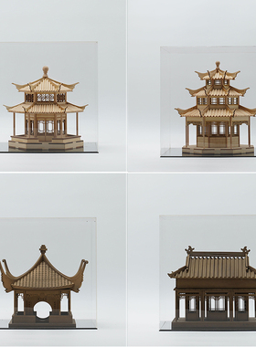 新中式现代家居饰品八角凉亭