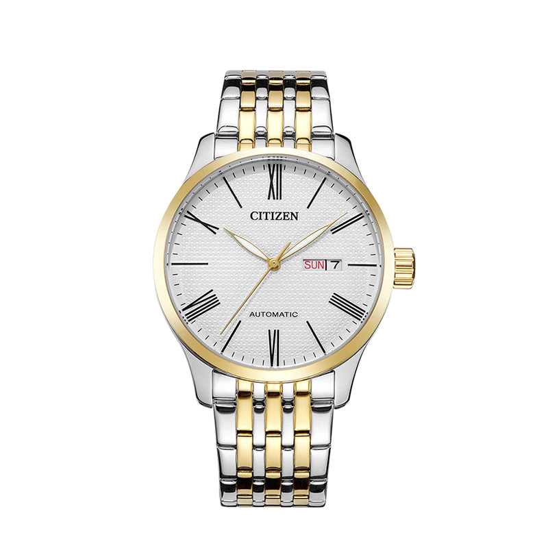 citizen男自动机械经典双历钢带表 时友海外日韩腕表