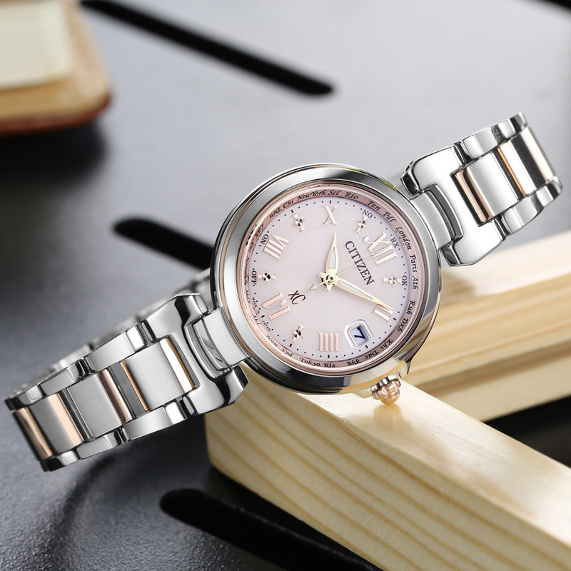 Citizen西铁城手表女光动能xC系列玫瑰金女士钢带腕表EC1032-54X Citizen西铁城手表女光动能xC系列玫瑰金女士钢带腕表EC1032-54X