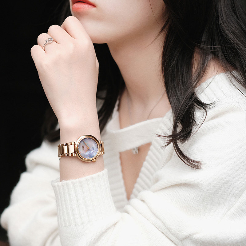 citizen日本光动能女梦幻钢带女表 时友海外日韩腕表