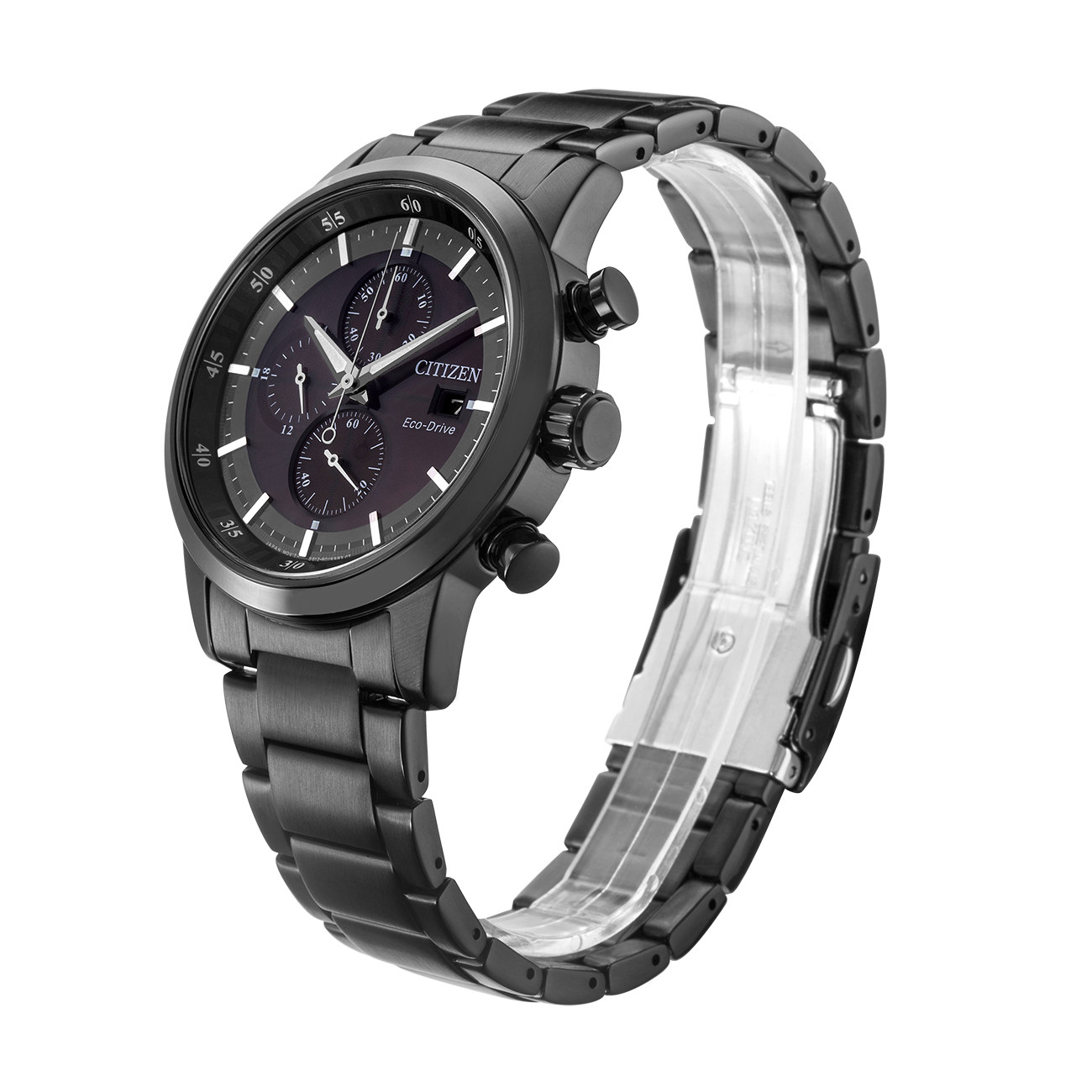 西铁城citizen黑三眼多功能经典男 时友海外日韩腕表