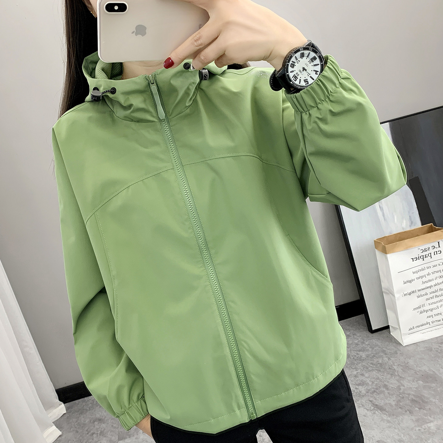 春秋季连帽软壳衣女款单层冲锋衣户外防雨登山服外套休闲夹克套装,淘宝优惠券,粉丝福利购,淘宝优惠卷