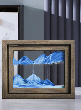 新款创意解压流沙画3D立体沙漏办公室桌面旋转相框摆件家居装饰品