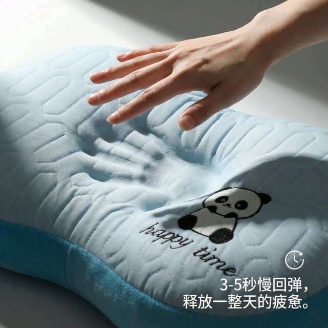 Removable and washable memory foam pillow summer ice silk belly pillow cervical spine sleep pillow dormitory bed waist cushion cushion pillow