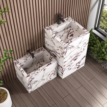 Rock plate upright post basin Mop Sink Pool Washstand Outdoor Patio Washbasin Integrated Stone Outdoor Mop Pool