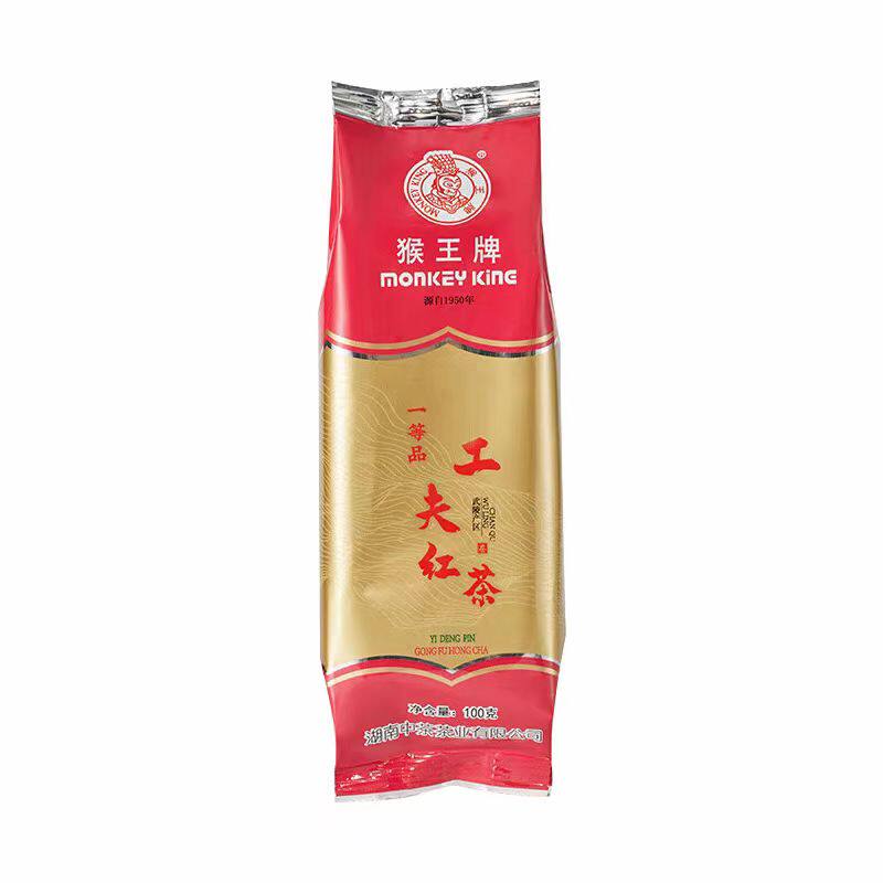 中茶猴王牌云南功夫红茶2023年高香滇红毛尖茶100g袋装中粮茶叶