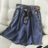 Дышащие джинсовые шорты, тонкие штаны для отдыха, по фигуре, свободный крой, подходит для подростков, высокая талия