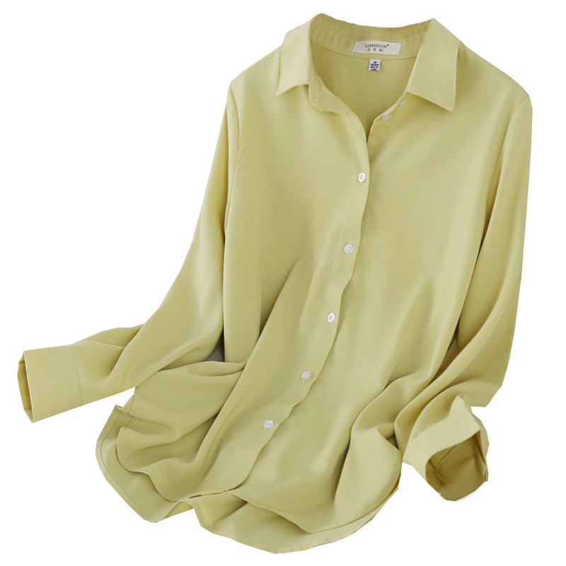 设计感小众春秋百搭垂感雪纺衬衣 兰菲韵衬衫