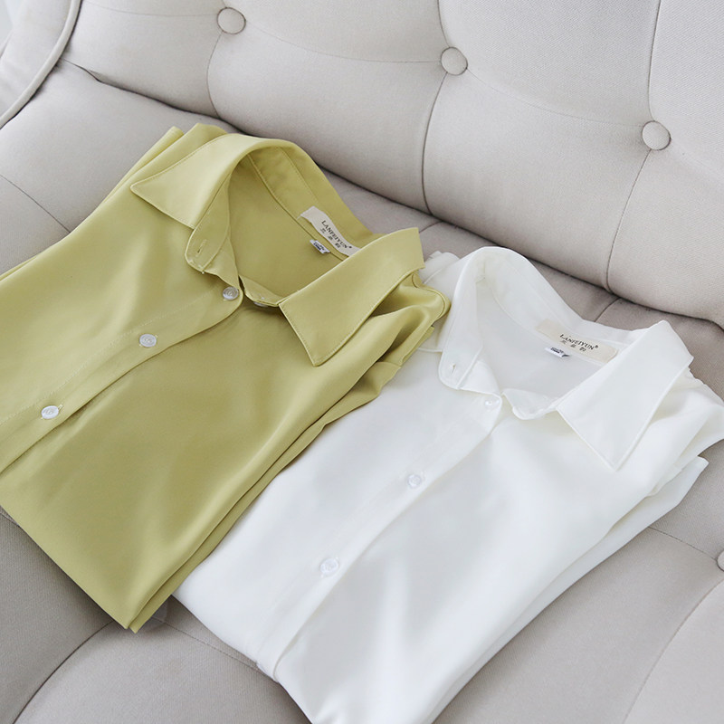 设计感小众春秋百搭垂感雪纺衬衣 兰菲韵衬衫