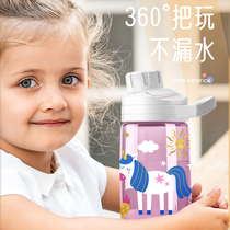 Childrens water glass tritan plastic kettle convenient and anti-fall drinking water cups Primary school students special straight drinks cup Summer