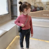 Девочки и детские базовые рубашки модные детские осень и зима утолщенная зимняя детская одежда осень и флисовые базовые рубашки наполовину высокой шеи