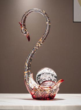 现代高级感轻奢婚房天鹅摆件客厅电视柜玄关桌面家居装饰新婚礼物