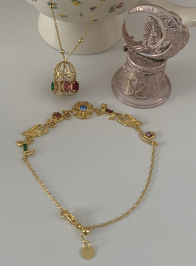 sweetbones旋转木马项链在逃公主手链复古天然彩宝ins吊坠链