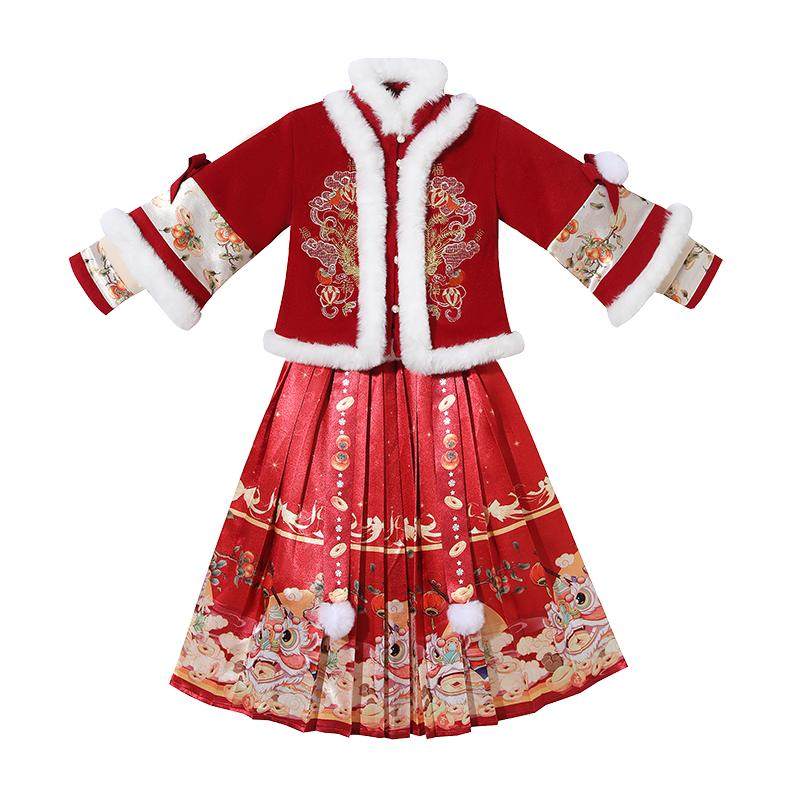 马面裙女童拜年服秋冬款2026新款儿童汉服冬季过年服冬装加绒加厚,淘宝优惠券,粉丝福利购,淘宝优惠卷