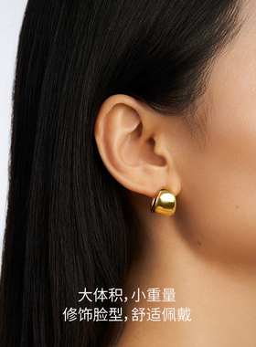 银镀金双色两戴耳扣不挑人耳环