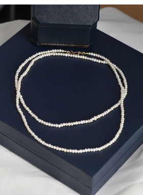 小立交14K包金天然ins潮珍珠项链