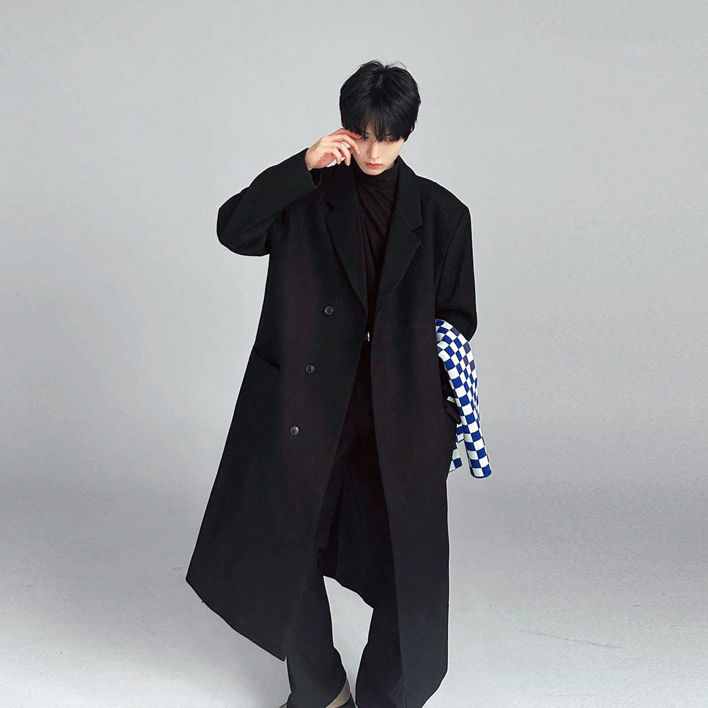 男士灰色毛呢外套新款克苏鲁呢子大衣加厚韩版英伦风冬季垫肩风衣,淘宝优惠券,粉丝福利购,淘宝优惠卷