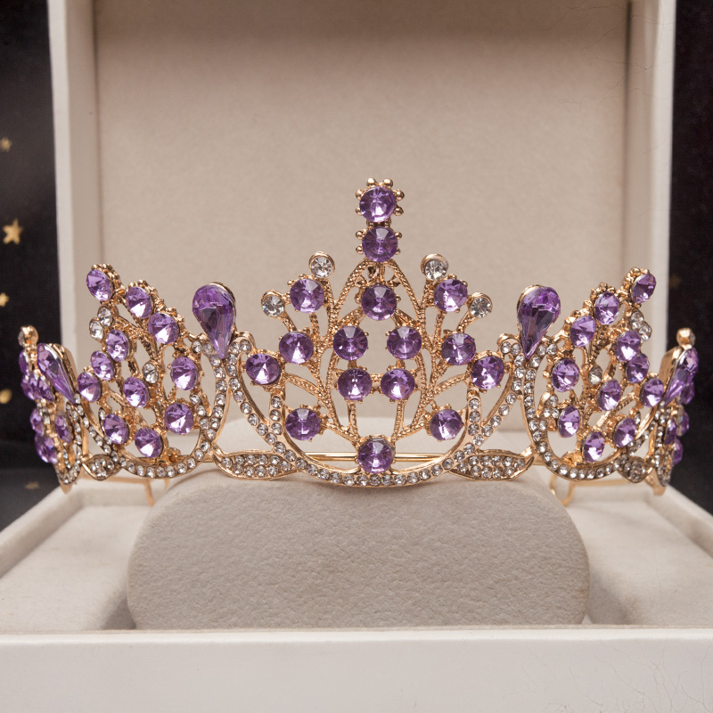 高端儿童公主皇冠头饰女童生日王冠发箍小女孩演出走秀主持人新品 - 图3