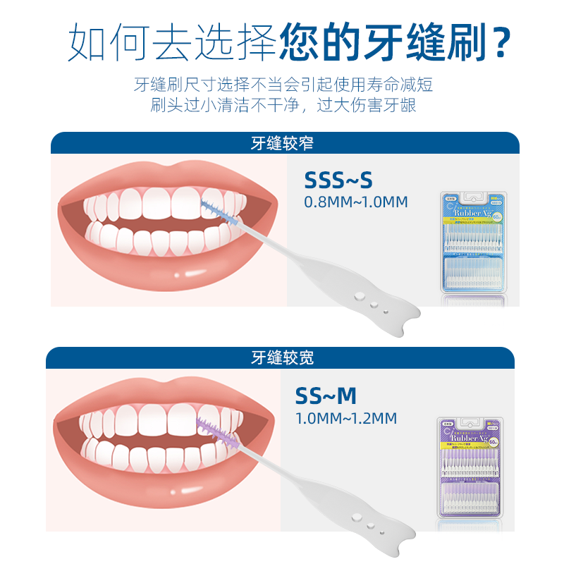 ci日本进口硅胶牙签牙间隙银离子牙缝刷正畸牙签清理牙周护理