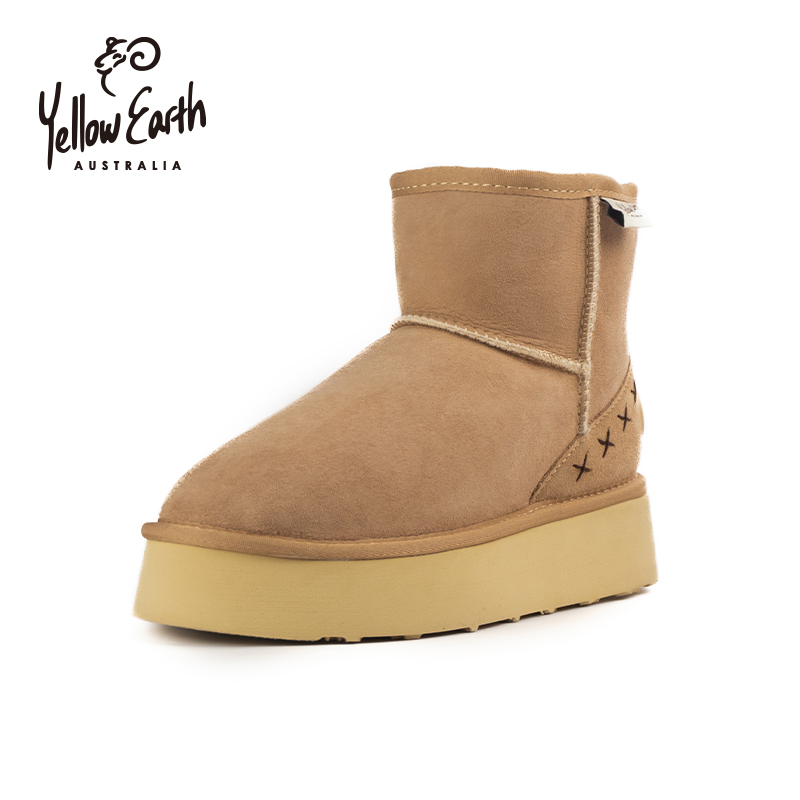 YellowEarth2025羊皮毛一体雪地靴女秋冬瑞贝卡超低靴保暖LS66A - 图0