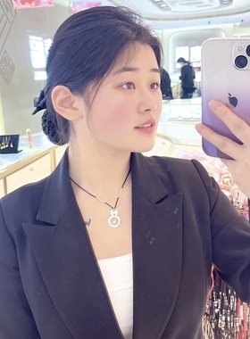 纯银蝴蝶结平安扣吊坠女新