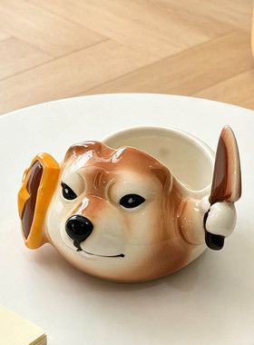 卡通陶瓷颜值烟灰缸可爱