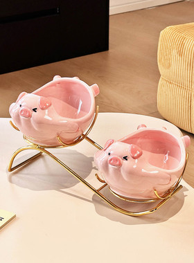 高颜值玄关钥匙收纳摆件卡通小猪入户客厅家居装饰品乔迁新居礼物