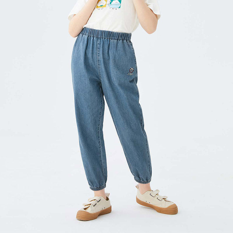茵曼童装女童薄款牛仔洋气儿童裤子 茵曼致汇裤子