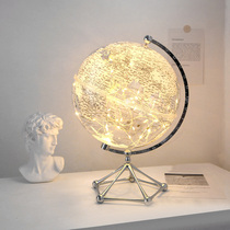 Light and luxurious transparent globe with light globe Nightlight Decoration High Gear Gift Living Room Office Desktop Decoration