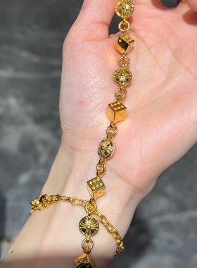 22k骰子十字架筛子十字花手链