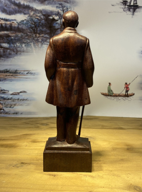 天然实木雕刻伟人孙中山雕像