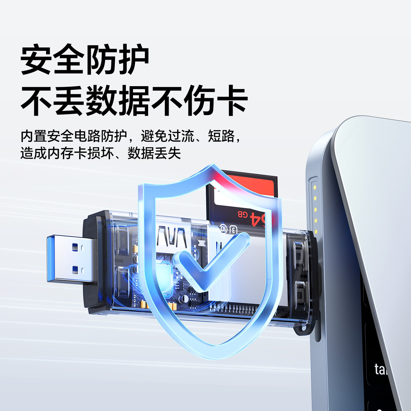 Ulanzi优篮子CR3三合一读卡器SD卡TF卡U盘ccd多功能usb高速内存储卡Type-c读写适用华为苹果手机运动相机电脑 - 图3