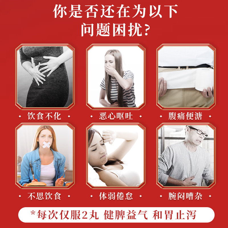 孔孟人参健脾丸10丸调理脾胃肠胃消化不良虚弱健脾补祛湿脾虚气重 - 图2