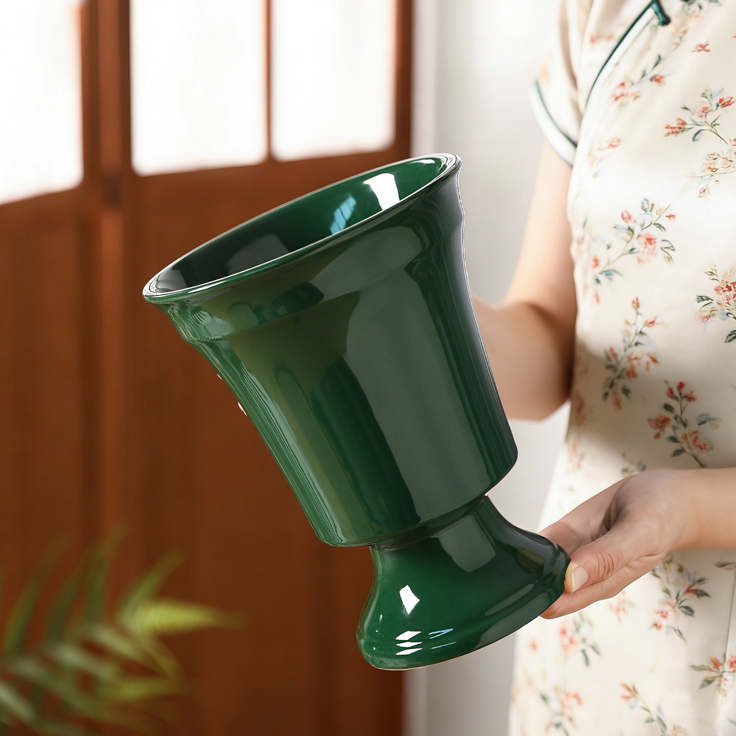 复古高脚陶瓷花盆欧式高级感家用室内软装摆件蝴蝶兰专用花卉套盆,淘宝优惠券,粉丝福利购,淘宝优惠卷