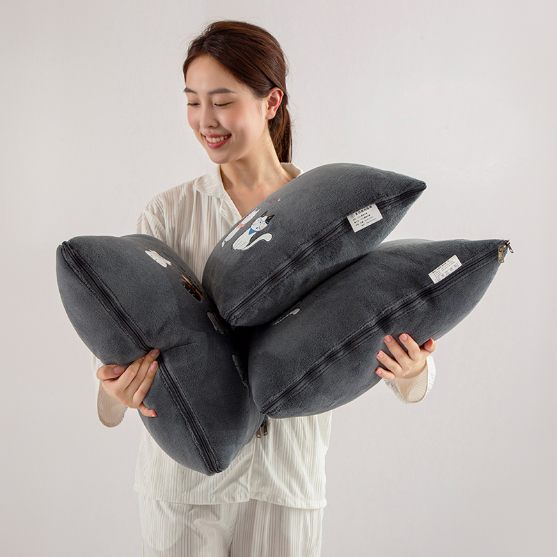 牛奶绒 抱枕车用被子两用二合一2024新款折叠午睡毯子空调枕头被 - 图3