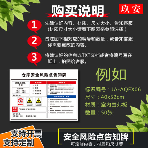 危险化学品安全风险点告知牌配电房当心机械伤害车间工厂工地叉车钻床仓库行车岗位警示标识标志标牌定制定做 - 图2