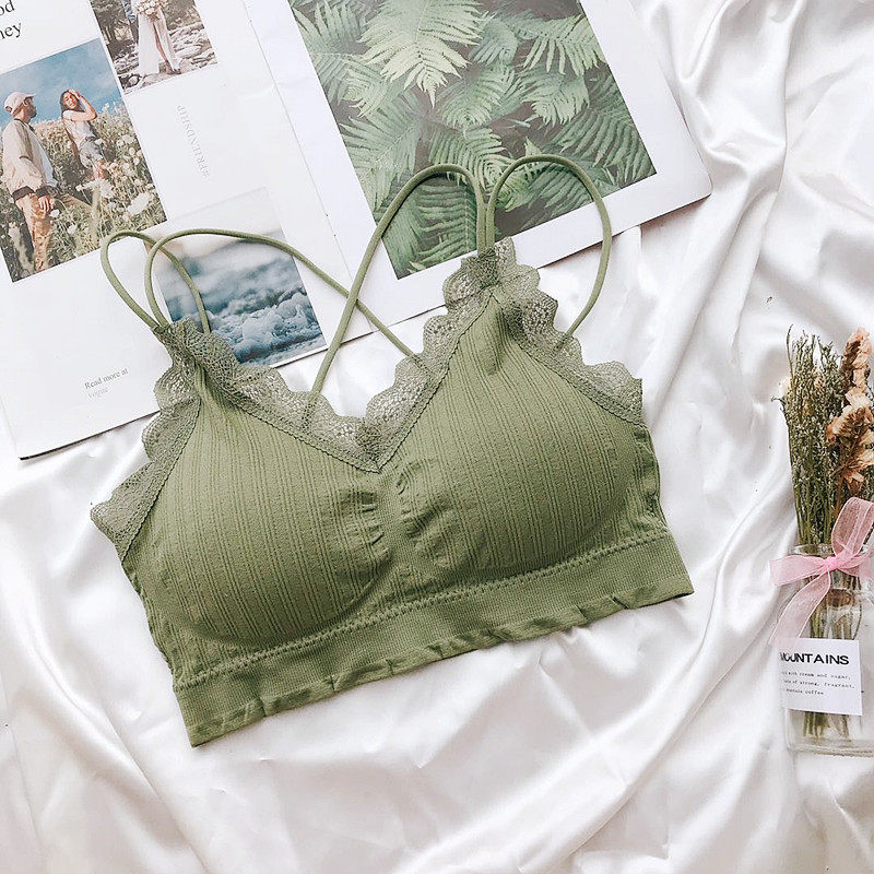 女无钢圈学生高中吊带抹胸式文胸罩 忆笙花吊带/背心/T恤