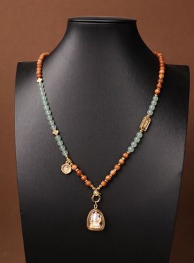 原创泰国佛牌链子项链挂绳印度老山檀木玉石唐卡吊坠配绳新中式