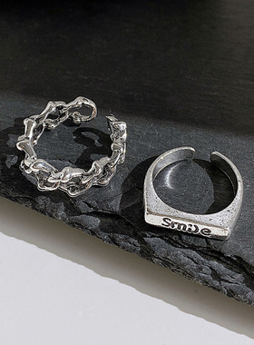 跨境欧美微笑关节戒指女 joint Ring set retro smile open rings