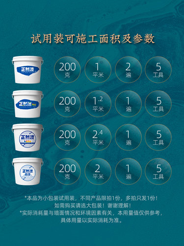正然漆试用装 环保内墙水性乳胶漆墙面翻新涂料 - 图3