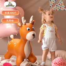 Child inflatable jumping deer jumping horse baby riding a carousel riding a horseback riding toy anti-fall rubber pony rocking horse